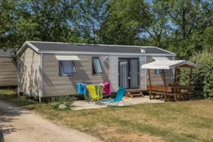 Locatif - Mobil home 4 chambres 39m², climatisation, terrasse dallée - Domaine la Garenne