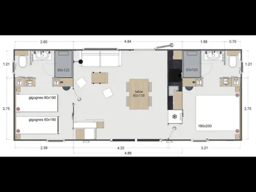 Location - Mobil Home 2 Chambres 40M², 2 Salles De Bains, Climatisation, 2 Terrasses Couvertes - image n°9 - Domaine la Garenne