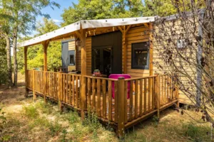 Locatif - Mobil home 2 chambres 35m², 2 Salles de Bains, climatisation, terrasse couverte - Domaine la Garenne