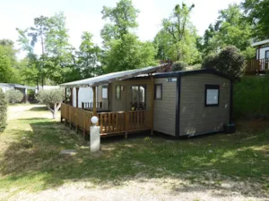 Locatif - Mobil home 3 chambres 35m², climatisation, terrasse couverte - Domaine la Garenne