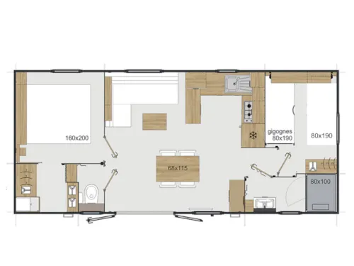 Location - Mobil Home 2 Chambres 35M², Climatisation, Terrasse Couverte - image n°8 - Domaine la Garenne