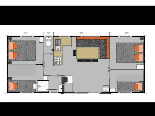 Location - Mobil Home 4 Chambres 39M², Climatisation, Terrasse Dallée - image n°7 - Domaine la Garenne