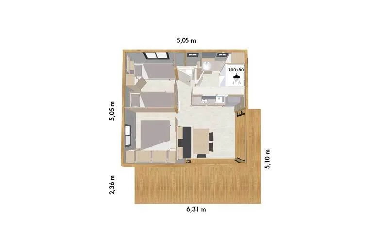 Cottage Premium 2 Chambres 4 Pers D