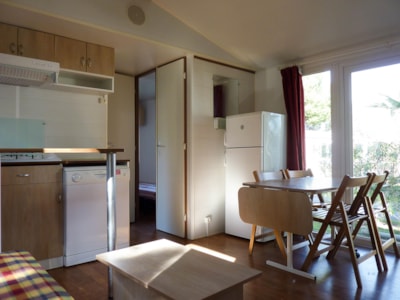 Mobil home La Dourbie Confort 33m² (3 bedrooms) + sheltered terrace 13m² + TV