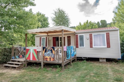 Mobil home La Dourbie Confort 33m² (3 bedrooms) + sheltered terrace 13m² + TV