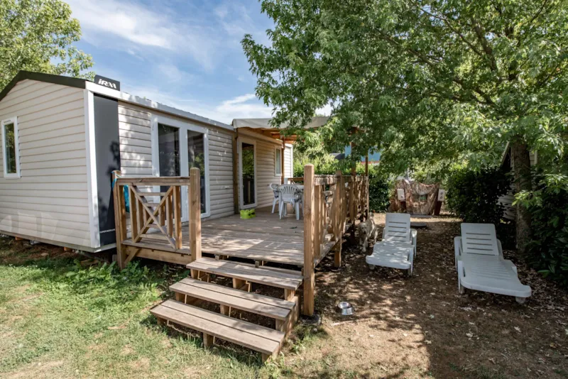 Mobil Home St Guiral Confort 30M² (2 Chambres) + Climatisation + Terrasse Semi-Couverte 20M² + Tv
