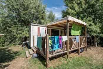 Mietunterkunft - Mobilheim La Dourbie Confort 33M² (3 Zimmer) + Überdachte Terrasse 13M² + Tv + Geschirrspüler - Camping La Dourbie