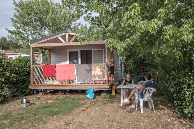 Mobil Home Templiers Confort 30M² (2 Chambres) + Climatisation + Terrasse Couverte 6M² + Tv