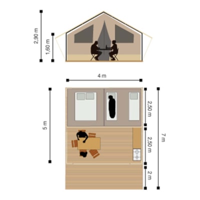 tente lodge larzac 2 chambres