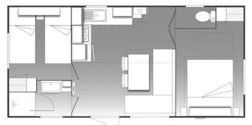 Huuraccommodatie(s) - Le Family  Résidence O'hara 29M² + 10M²  Terras Couverte Grand Confort Tv ( 2 Kamers) - image n°2 - Camping le Pontet - ARDECHE