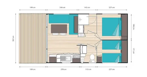 Huuraccommodatie(s) - Résidence O'hara 31M² Overdekt Terras Grand Confort Tv (2 Kamers) - image n°2 - Camping le Pontet - ARDECHE