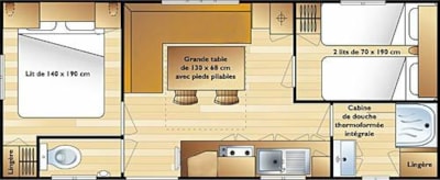 Mobile-home Smally STANDARD 21m² - 2 bedrooms + covered terrace (without TV) — 8