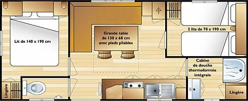 Mobilhome Smally 21M² Standard - 2 Chambres + Terrasse Couverte (Sans Tv)
