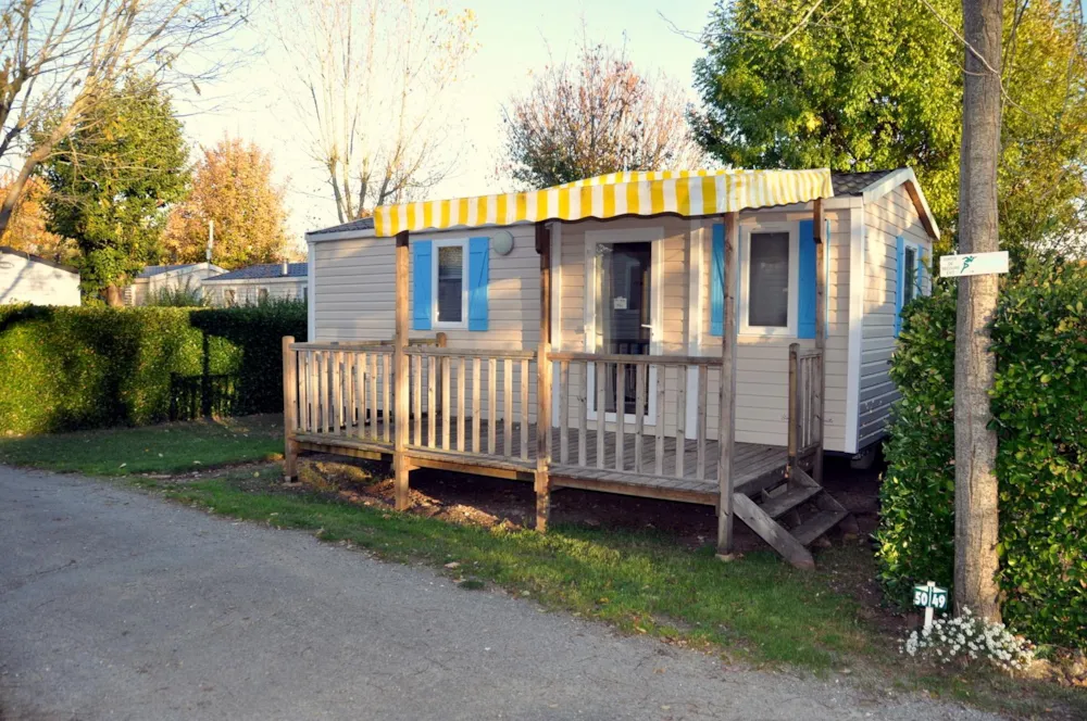 Location - Mobilhome Sunny 27M² Confort+ - 2 Chambres + Terrasse Couverte + Tv - Flower Camping L'Abri-Côtier