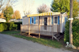 Location - Mobilhome Sunny 27M² Confort+ - 2 Chambres + Terrasse Couverte + Tv - Flower Camping L'Abri-Côtier