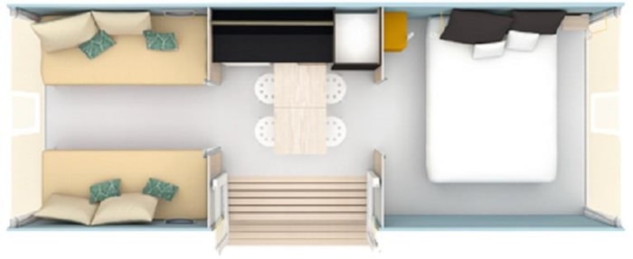 Coco Sweet 16M² Insolite - 2 Chambres + Terrasse Couverte (Sans Sanitaires)