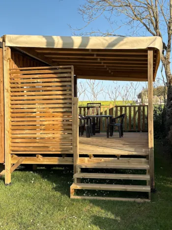 Mietunterkunft - Mobilheim Palmy 24,5M² Premium - 2 Schlafzimmer + Überdachte Terrasse + Fs + Geschirrspüler - Flower Camping L'Abri-Côtier