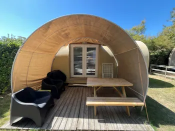 Huuraccommodatie(s) - Coco Sweet 16M² Insolite - 2 Slaapkamers + Overdekt Terras (Zonder Privé Sanitair) - Flower Camping L'Abri-Côtier