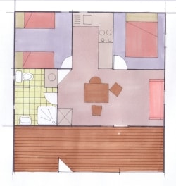 Chalet 32 m² with covered wooden terrace (13m²) — 8
