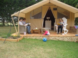 Location - Tente Cotton Lodge Nature 20 M² Avec Terrasse Bois - Sans Sanitaires - Sites et Paysages Au Clos de la Chaume