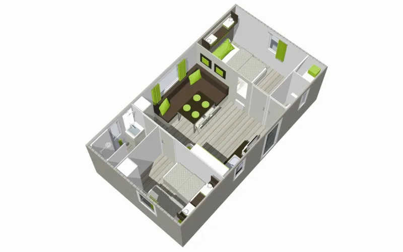 Bungalow Bouleau 28 M² Avec Terrasse Bois