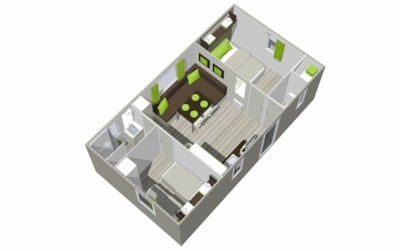 Bungalow Bouleau 28 m² with wooden terrace — 5