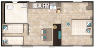 Bungalow 33 m² Disabled with wooden terrace — 6