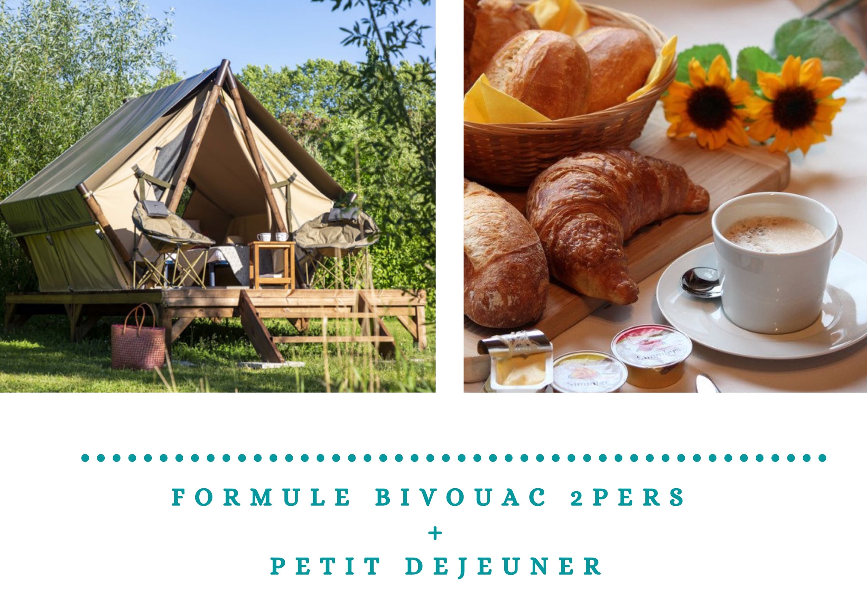 Location - Formule Bivouac 2Pers + Petit Dejeuner - Camping Seasonova Le Point du Jour