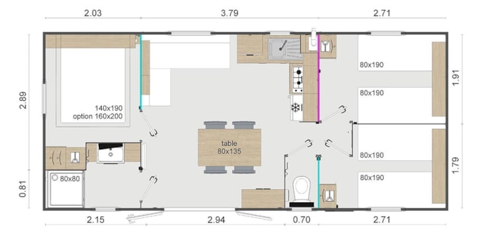 Mobil Home Premium Luxe - 3 Chambres