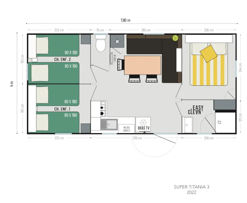 Mobil-Home Premium Exception - 3 Chambres