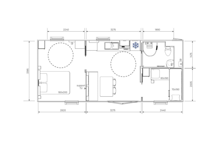 Mobil Home Pmr Confort - 2 Chambres