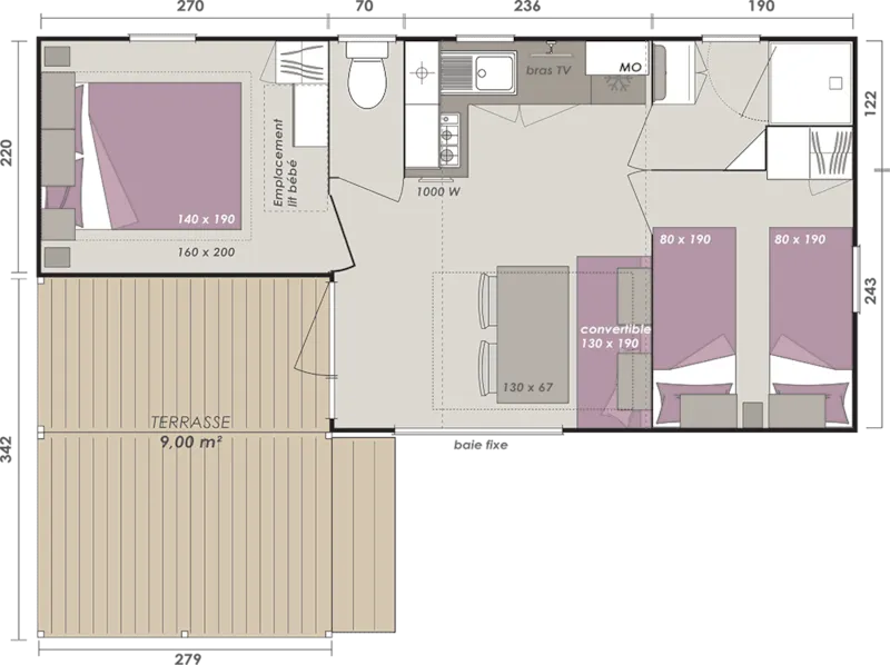 Mobil-Home Standard - 2 Chambres