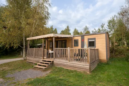 Mobilhome Lodge Premium 32M² 3 Habitaciones + Terraza Semi-Cubierta + Tv + Lavavajilla