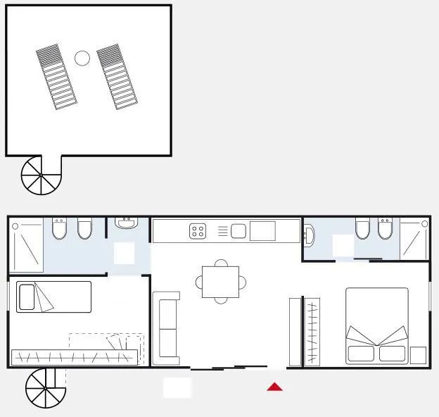 Mobil Home - Camping Home Roof - 42M² - 2 Chambres