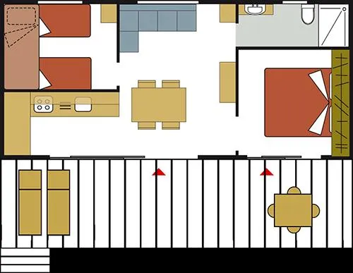 Mobil Home Lounge - 35M² - 2 Chambres