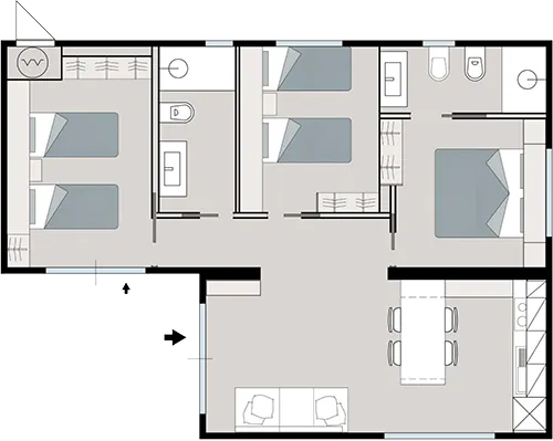 Dog Villa In Dog Camp  - 60M² For Guests With Dog - Bedrooms