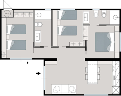 Patio Villa 60m² - 3 bedrooms — 3