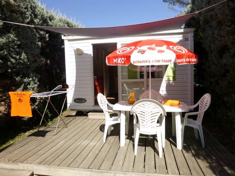 Mietunterkunft - Mobilheim Charme 17M² / 1 Zimmer - Camping Les Paillotes en Ardèche