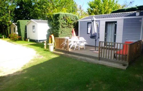 Location - Mobil-Home Charme 20M² Confort (1Ch - 2Pers.) + Clim + Terrasse Non-Couverte - Dim - image n°2 - Camping Les Paillotes en Ardèche