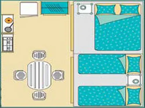 Location - Bengali Toilé 25M² Standard (2Ch - 5Pers.) (Sans Sanitaires) - image n°10 - Camping Les Paillotes en Ardèche