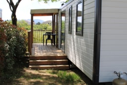 Location - Mobil-Home Family 32M² Premium (3Ch - 7Pers.) + Clim + Lv + Terrasse Couverte - Flower Camping Les Paillotes en Ardèche