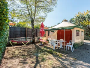  - Bengali Toile Standard / 2 bedrooms - without toilet blocks - Camping Les Paillotes en Ardèche