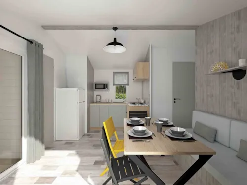 Accommodation - Mobile Home 30M² Comfort (2 Bedrooms - 5 People) + Air Conditioning + Covered Terrace - image n°1 - Camping Les Paillotes en Ardèche