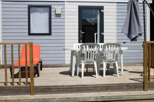 Location - Mobil-Home Charme 20M² Confort (1Ch - 2Pers.) + Clim + Terrasse Non-Couverte - Dim - image n°3 - Camping Les Paillotes en Ardèche
