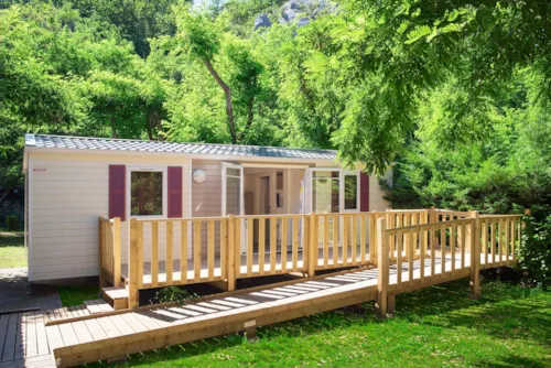 Mietunterkunft - Mobilheim Optimeo 4 Betten Klimatisiert, Zugänglich Für Pmr Samstag-Samstag - image n°1 - Camping les Actinidias