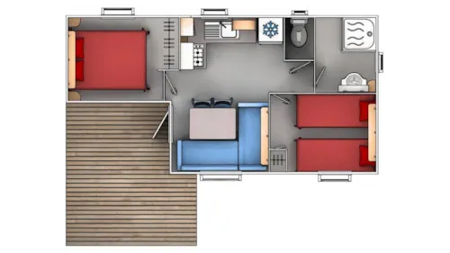 Huuraccommodatie(s) - Stacaravan Evolution 29 Ti 2 Slaapkamers, Airconditioning Zaterdag / Zaterdag - image n°6 - Camping les Actinidias