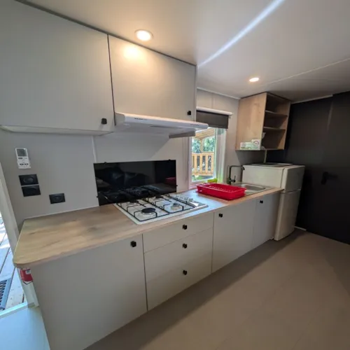 Mietunterkunft - Super Mercure Mobilheim 2 Schlafzimmer, Klimatisiert Samstag / Samstag 4 Personen - image n°4 - Camping les Actinidias