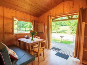 Mietunterkunft - Hütte Im Bolz Bois Confort + 23M² + Terrasse - 2 Schlafzimmer - Camping du Buisson