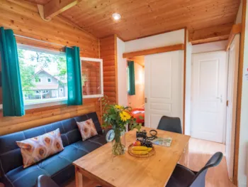 Mietunterkunft - Hütte Bois Confort + 29M² + Überdachte Terrasse - 2 Schlafzimmer - Camping du Buisson