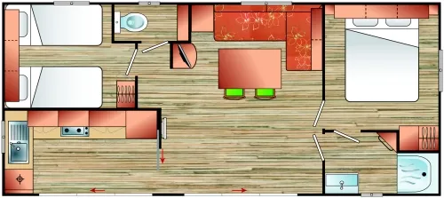 Mobil Home Confort Plus  / 2 Chambres - Lave Vaisselle Et Tv -  Climatisé